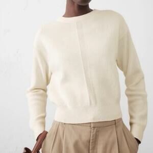 Joie Cashmere Sweater Women’s Large Ivory Cream Ribbed Crewneck NWT